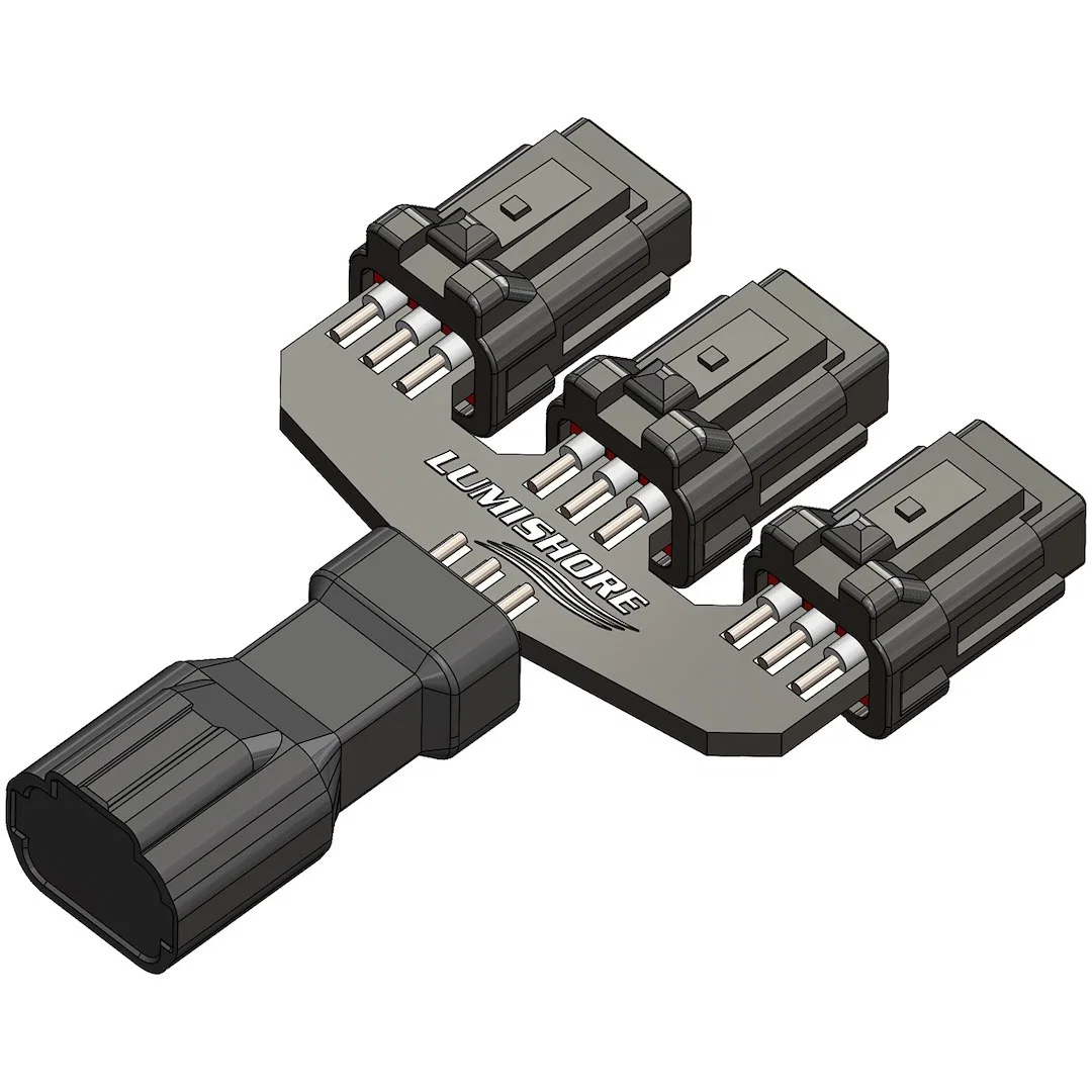 010-14466-00 – LUMISHORE US Cable Adapter, Six-Core 3-Way Cable Splitter, For Use With LUX-SL And Neon Flex Lights.